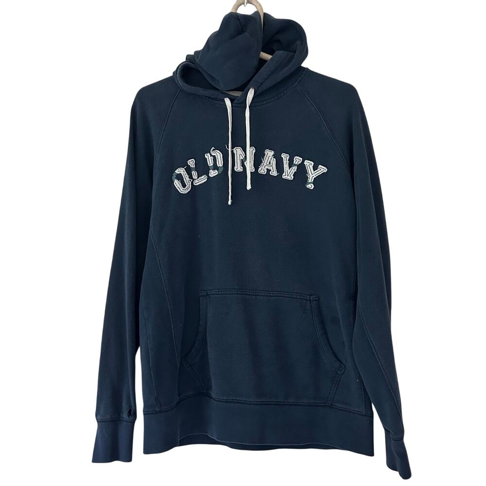 Vintage old navy thrashed distressed spell out hoodie Y2K  oversized grunge M